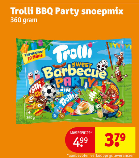 trolli snoep 19 360 379 bbq party snoepmix yes share minis sweet barbecue troll pops cola folder aanbieding bij Kruidvat Trolli snoep folder aanbieding bij Kruidvat - details