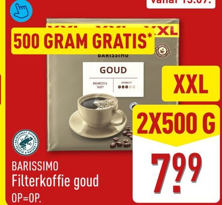 barissimo koffie 500 goud balanced intensity tasty people nature filterkoffie xxl folder aanbieding bij Aldi Barissimo koffie folder aanbieding bij Aldi - details