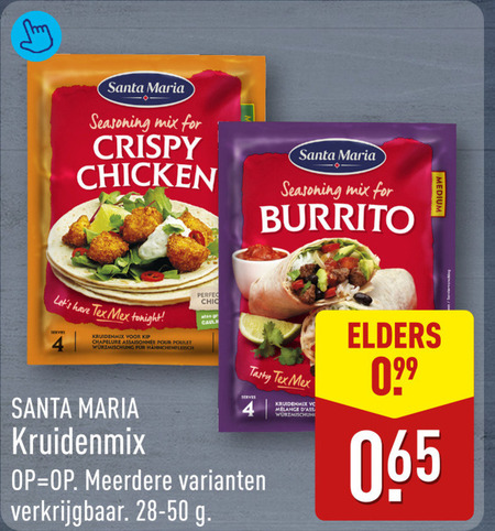 santa maria maaltijdmix seasoning mix for crispy chicken burrito medium tonight kruidenmix kip pour poulet chic tasty meerdere melange elders folder aanbieding bij Aldi Santa Maria maaltijdmix folder aanbieding bij Aldi - details