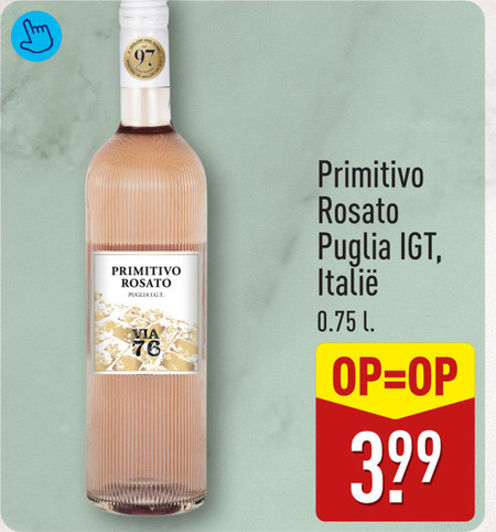 rose primitivo rosato puglia l folder aanbieding bij Aldi