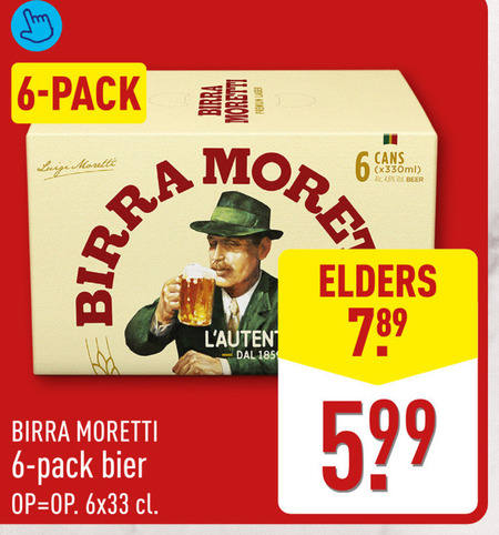 Birra Moretti   blikje bier folder aanbieding bij  Aldi - details