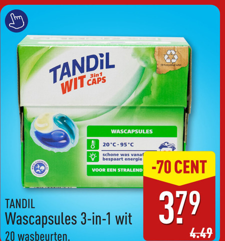 wasmiddel 1 3 20 100 379 wit caps recyclebaar karton wascapsules schone energie cent wasbeurten folder aanbieding bij Aldi