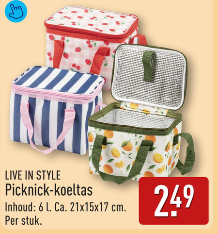 koeltas 6 live style picknick inhoud ca. cm stuk folder aanbieding bij Aldi