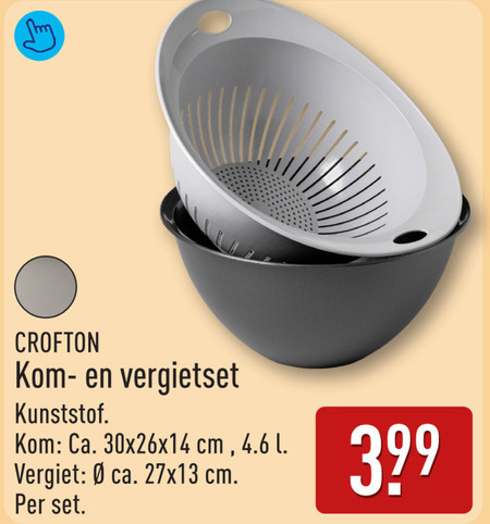 vergiet kunststof kom ca. cm l folder aanbieding bij Aldi