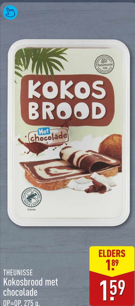 kokosbrood enige theunisse fruits kokos brood chocolade people nature cacao elders 18 folder aanbieding bij Aldi