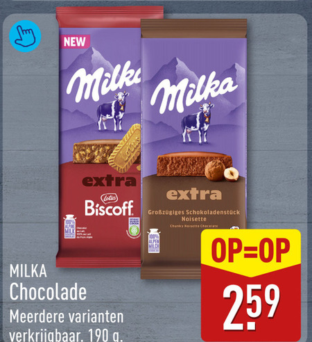 Milka   chocolade folder aanbieding bij  Aldi - details
