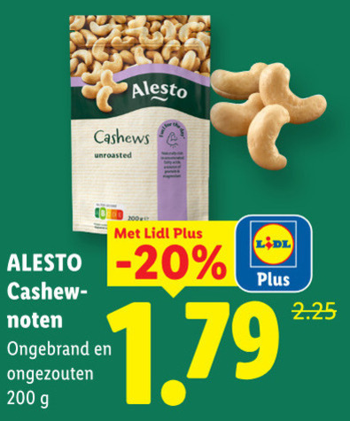 Alesto   cashewnoten folder aanbieding bij  Lidl - details
