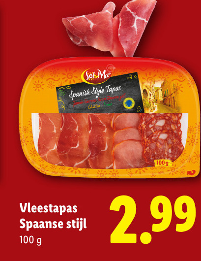 tapas 100 spanish style spaanse stijl 100g folder aanbieding bij Lidl