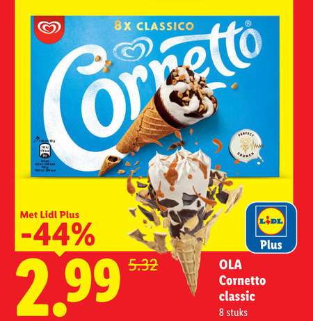 ola ijscornets 8 32 8x classico cornetto heal crunch classic stuks folder aanbieding bij Lidl Ola ijscornets folder aanbieding bij Lidl - details