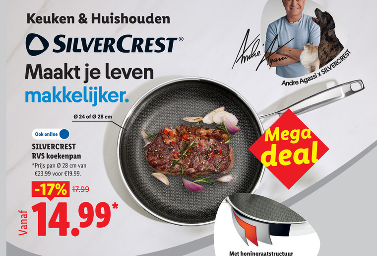koekenpan 24 28 keuken huishouden silvercrest leven cm andre mega deal online rvs pan honingraatstructuur folder aanbieding bij Lidl