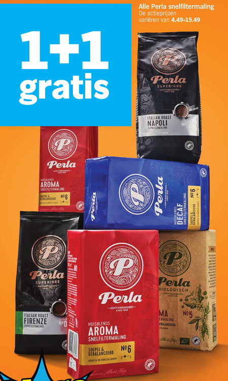 Perla   koffie folder aanbieding bij  Albert&nbsp;Heijn - details