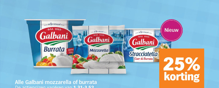 galbani mozzarella 25 italia romi stracciatella folder aanbieding bij Albert Heijn Galbani mozzarella folder aanbieding bij Albert Heijn - details