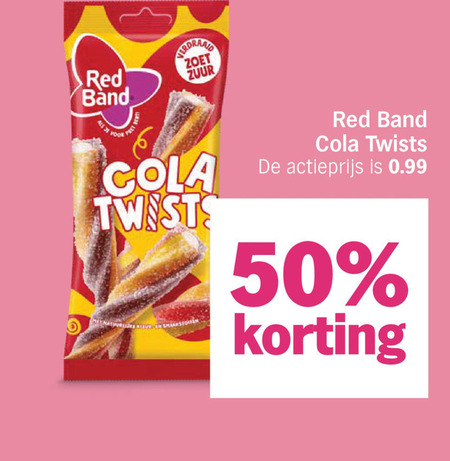 red band snoep 50 zoet zuur cola twists natuurlijke huur actieprijs folder aanbieding bij Albert Heijn Red Band snoep folder aanbieding bij Albert Heijn - details