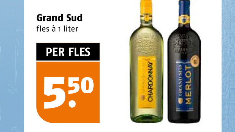 Grand Sud   witte wijn, rode wijn folder aanbieding bij  Poiesz - details