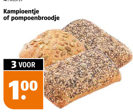 broodjes 3 100 kampioentje pompoenbroodje folder aanbieding bij Poiesz