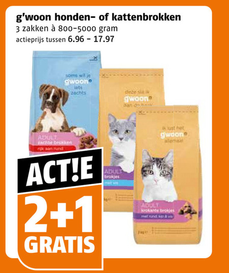 Gwoon   kattenvoer, hondenvoer folder aanbieding bij  Poiesz - details