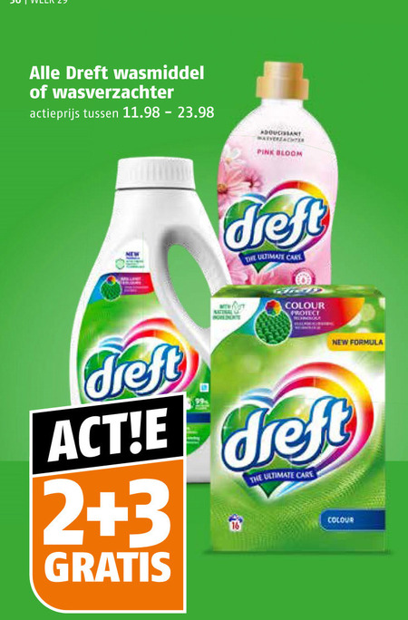 Dreft   wasverzachter, wasmiddel folder aanbieding bij  Poiesz - details