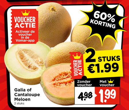 meloen 2 60 voucher activeer stuks galia cantaloupe folder aanbieding bij Vomar