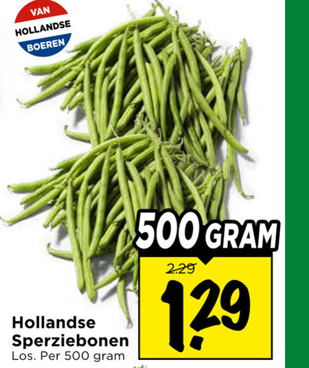 sperziebonen 500 hollandse boeren folder aanbieding bij Vomar