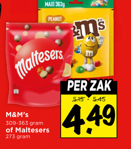 M en Ms   chocoladepindas, chocolade folder aanbieding bij  Vomar - details
