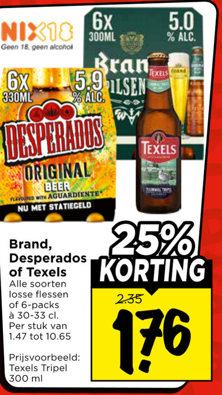 Texels   blikje bier, speciaalbier folder aanbieding bij  Vomar - details