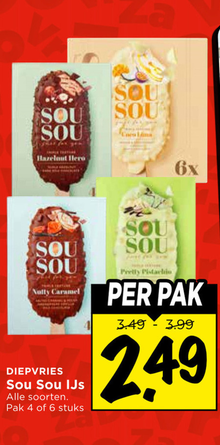 ijslollies 4 6 hazelnut hero lima 6x caramel diepvries ijs soorten pak stuks pretty folder aanbieding bij Vomar