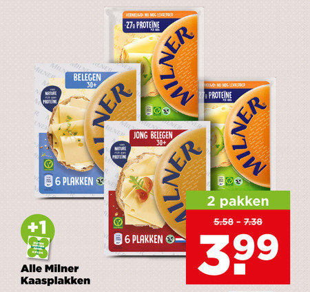 Milner   kaasplakken folder aanbieding bij  Plus - details