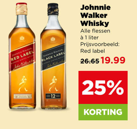 johnnie walker whisky 1 12 25 red label john black flessen liter folder aanbieding bij Plus Johnnie Walker whisky folder aanbieding bij Plus - details