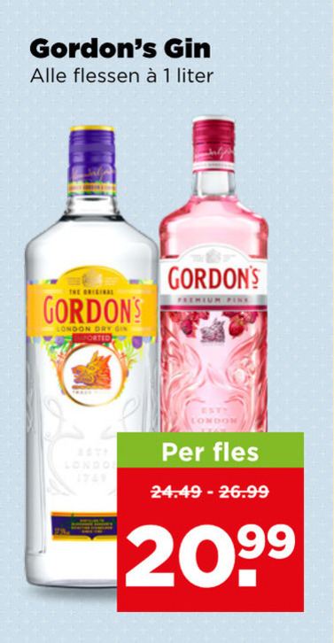 Gordons   gin folder aanbieding bij  Plus - details