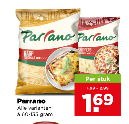 parrano geraspte kaas parlano rasp originale snippers stuk folder aanbieding bij Plus Parrano geraspte kaas folder aanbieding bij Plus - details