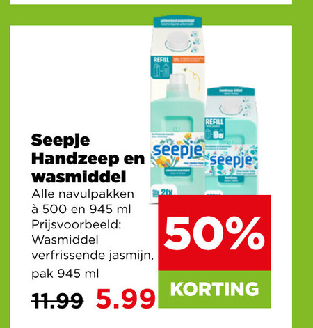 Seepje   wasmiddel, handzeep folder aanbieding bij  Plus - details