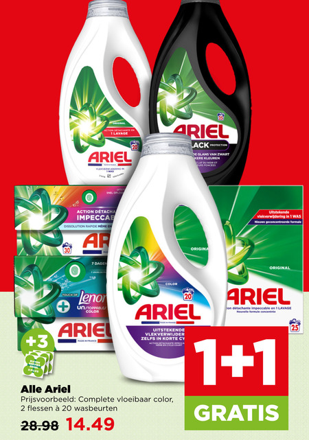 Ariel   wasmiddel folder aanbieding bij  Plus - details