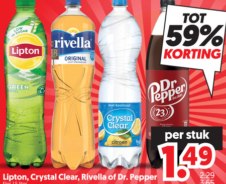 Dr Pepper   ice tea, cola folder aanbieding bij  Dekamarkt - details