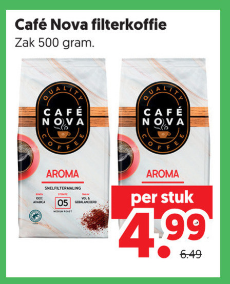Cafe Nova   koffie folder aanbieding bij  Dekamarkt - details