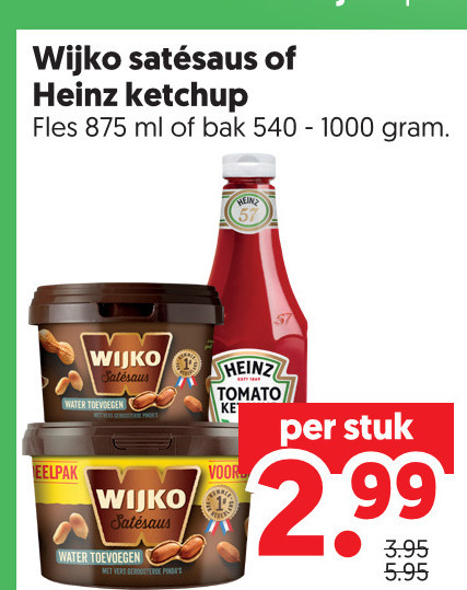 Wijko   satesaus, tomatenketchup folder aanbieding bij  Dekamarkt - details