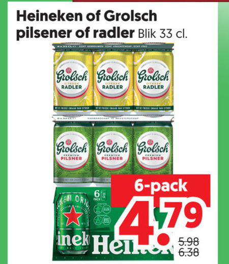 Heineken   radler bier, blikje bier folder aanbieding bij  Dekamarkt - details