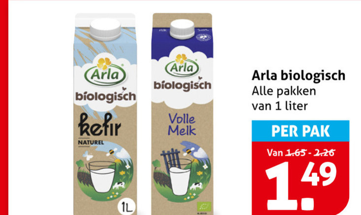 arla melk 1 biologisch kefir naturel pakken liter volle pak 14 folder aanbieding bij Hoogvliet Arla melk folder aanbieding bij Hoogvliet - details