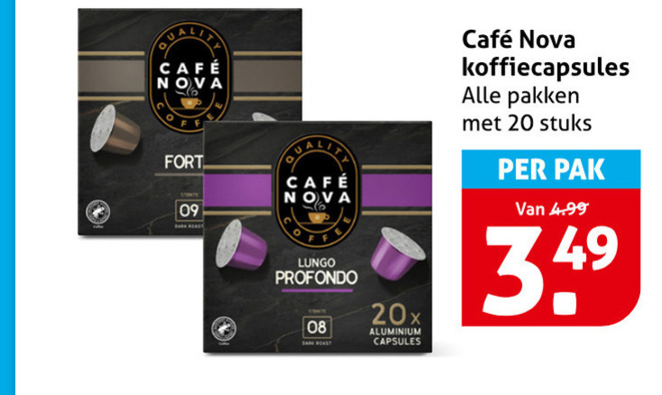Cafe Nova   koffiecups folder aanbieding bij  Hoogvliet - details