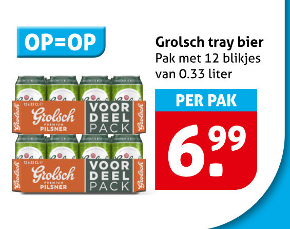 Grolsch   blikje bier folder aanbieding bij  Hoogvliet - details