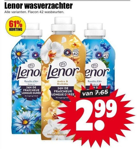 lenor wasverzachter 4 24 42 flacon wasbeurten zeebries longue ambre folder aanbieding bij Dirk Lenor wasverzachter folder aanbieding bij Dirk - details