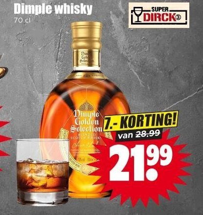 dimple whisky super golden selection folder aanbieding bij Dirk Dimple whisky folder aanbieding bij Dirk - details