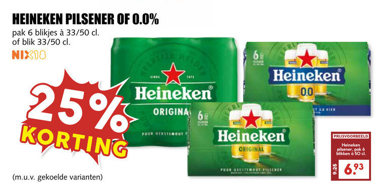 Heineken 0.0   blikje bier folder aanbieding bij  MCD&nbsp;Supermarkt&nbsp;Basis - details