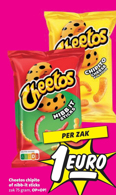 cheetos zoutjes nibbit sticks chipito score nibb it zak folder aanbieding bij Nettorama Cheetos zoutje folder aanbieding bij Nettorama - details