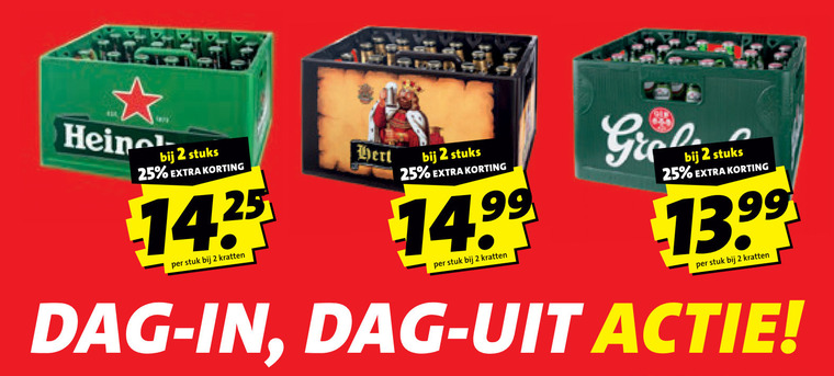 grolsch hertog jan heineken krat bier 2 25 reine stuks stuk kratten hert dag folder aanbieding bij Boni Heineken krat bier folder aanbieding bij Boni - details