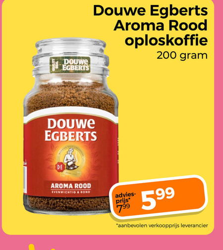 douwe egberts oploskoffie 200 aroma rood evenwichtig rond folder aanbieding bij Trekpleister Douwe Egberts oploskoffie folder aanbieding bij Trekpleister - details
