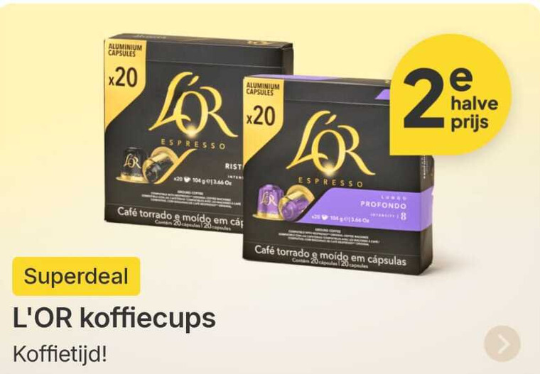 douwe egberts l or koffiecups 2 20 aluminium espresso capsules halve lungo profondo mcafee em contini caps koffietijd folder aanbieding bij Picnic Douwe Egberts L Or koffiecups folder aanbieding bij Picnic - details