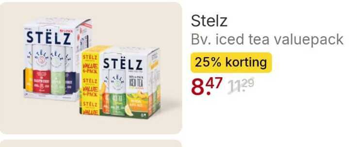 stelz hard seltzer 6 25 1129 iced tea valuepack pack folder aanbieding bij Picnic Stelz hard seltzer folder aanbieding bij Picnic - details