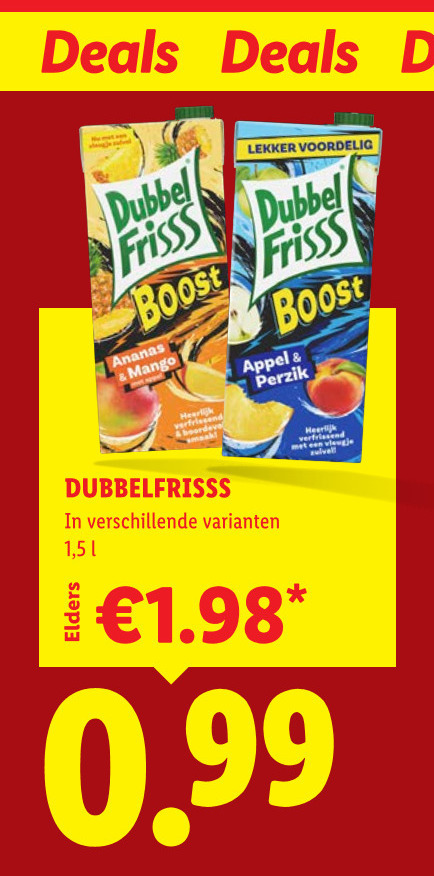 Dubbelfrisss   fruitdrank folder aanbieding bij  Lidl - details