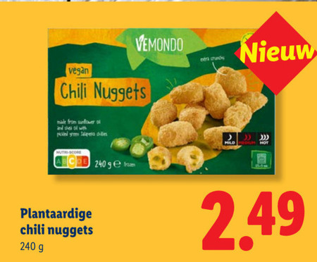 witte wijn 240 vemondo chili nuggets from sunflower and with green score ge frozen plantaardige mild folder aanbieding bij Lidl