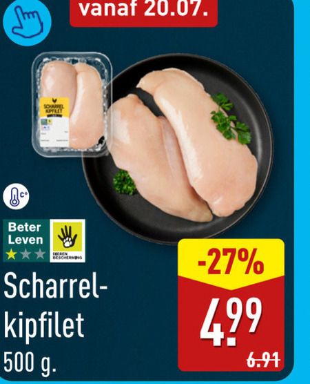 kipfilet 500 beter leven dieren bescherming scharrelei folder aanbieding bij Aldi